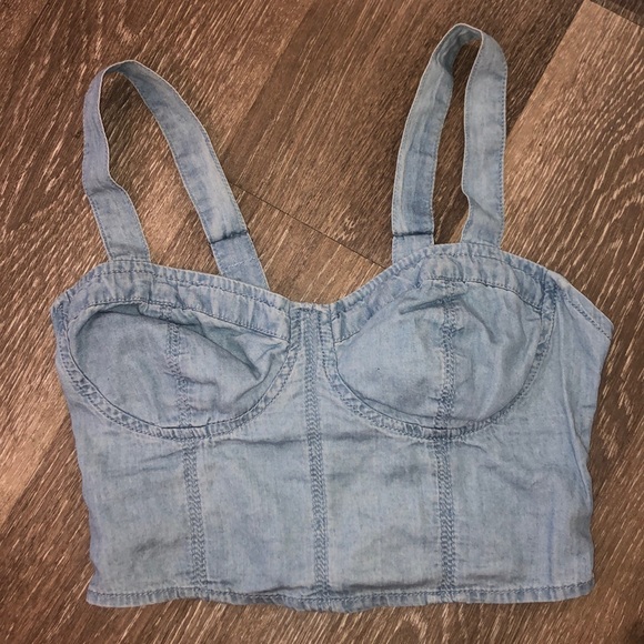 Denim Crop Top - Picture 2 of 3